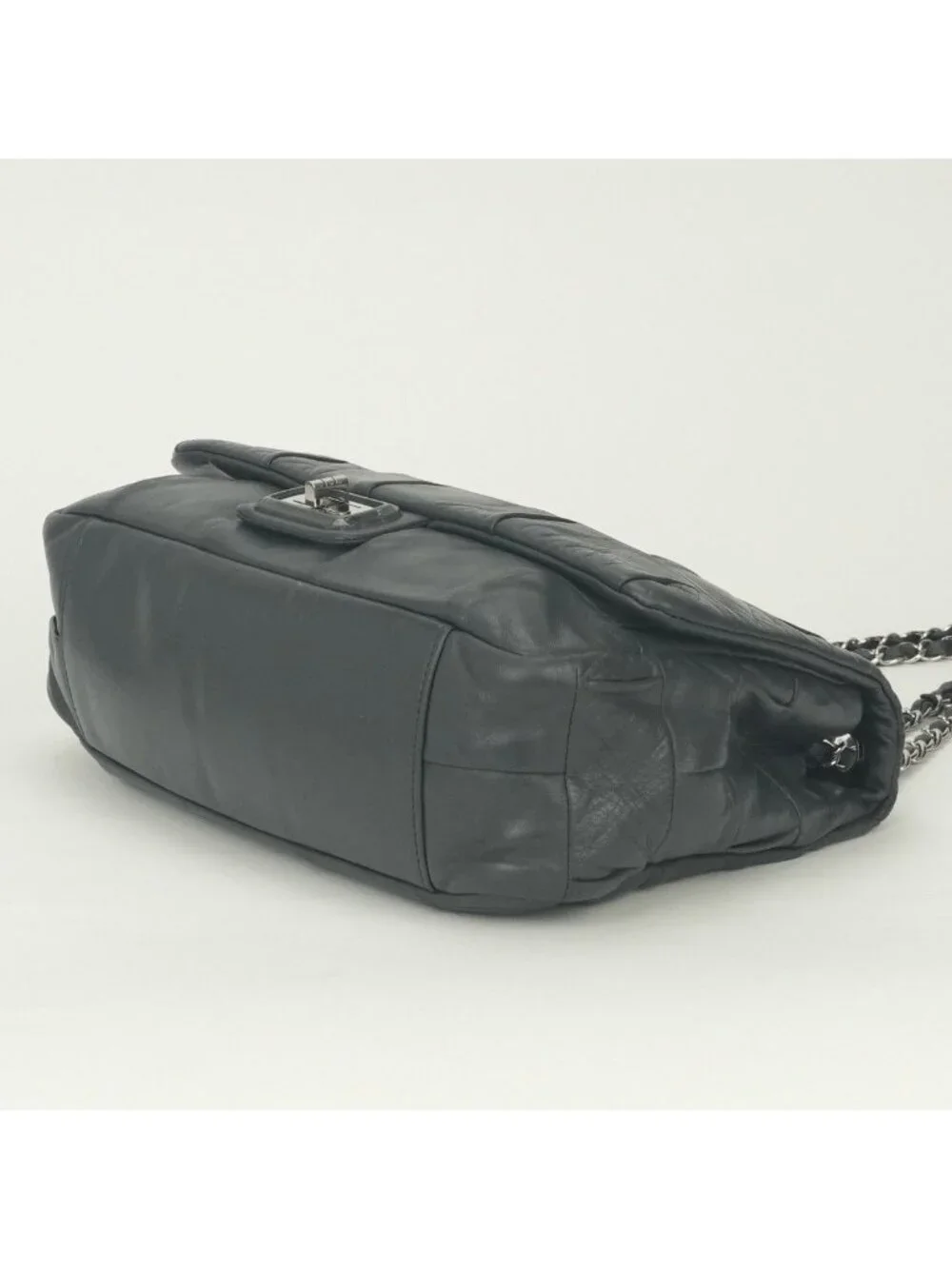 Chanel 2.55 Line Shoulder Bag Calfskin Gray Glay Silver Chain